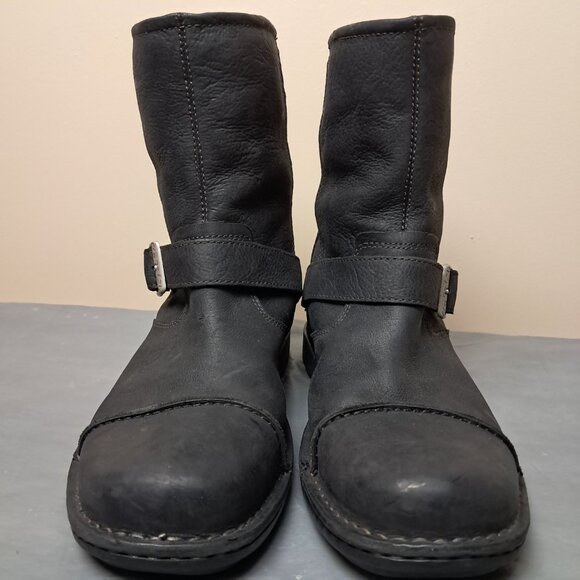 UGG Rockville II Black Leather Moto Boots Sheepskin Lining 11 main image 10